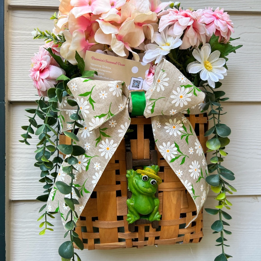 Pink and White Faux Floral Accents with Cascading Greenery